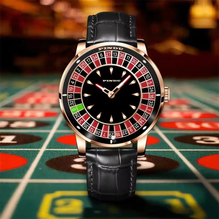 Top Brands Luxury Crystal Diamond Watches Diamond Gambling Disk Rotate Mens Watch Mechanical Rullet Watch