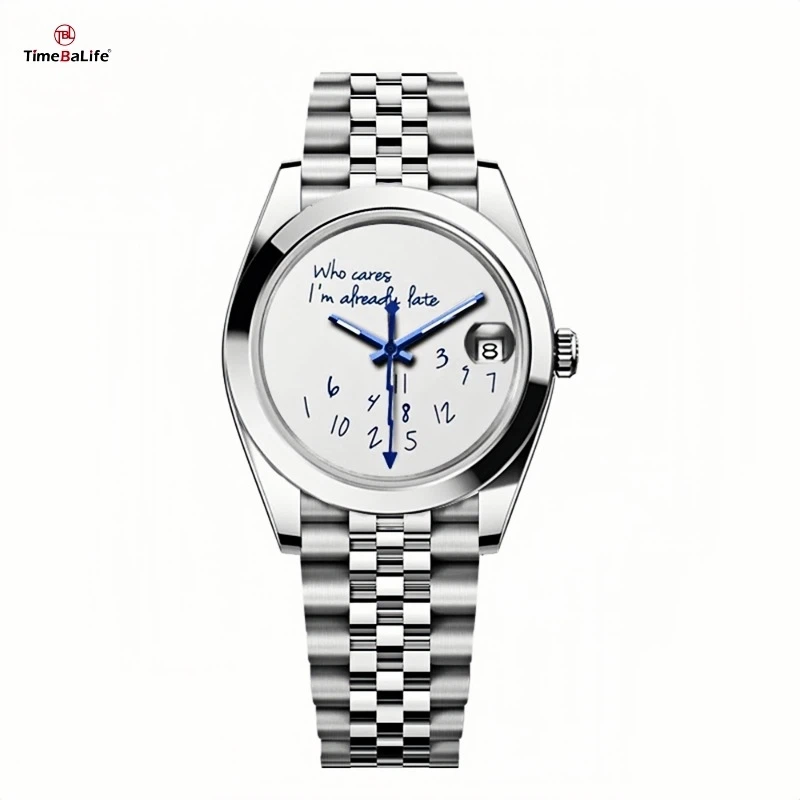 Siapa yang peduli saya sudah terlambat 316l stainless steel custom watch