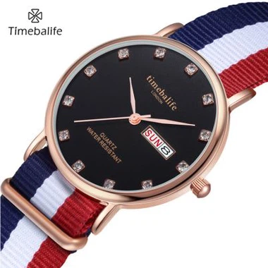 Valentine Quartz nilon Strap Watch