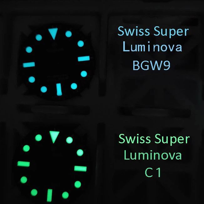 Bagian Dial Jam Tangan Super Luminova BGW9 Swiss